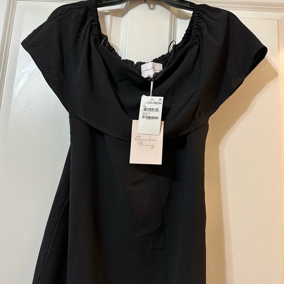 NWT Charles Henry Crepe Off The Shoulder Cocktail Mini Dress, Size Small, Black - Picture 12 of 16